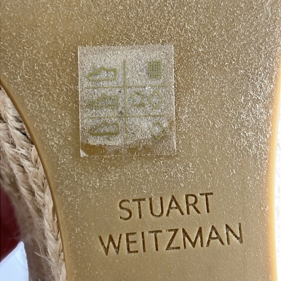 Stuart Weitzman Women's Espadrille Wedge Shoes Ankle Strap Size 10.5 Beach Coast - Picture 15 of 16